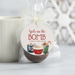 Hot Chocolade Bomb Girl Baby shower Favor Tag Bedankjes Labels