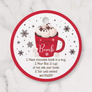 Hot Chocolade Bomb Hot Cocaca Bomb Instruction Bedankjes Labels