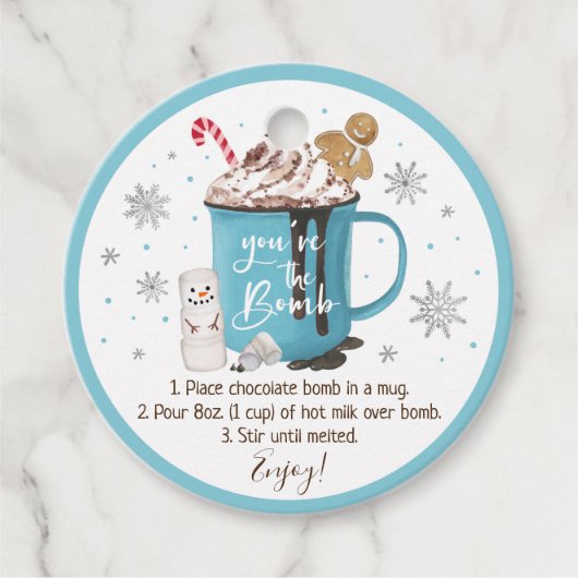 Hot Chocolade Bomb Hot Cocaca Bomb Instruction Bedankjes Labels (Voorkant)
