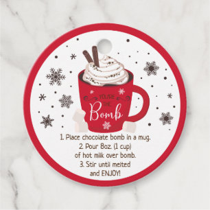 Hot Chocolade Bomb Hot Cocaca Bomb Instruction Bedankjes Labels