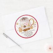 Hot Chocolade Bomb Hot Cocaca Bomb Instruction Ronde Sticker (Envelop)