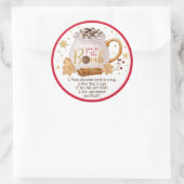 Hot Chocolade Bomb Hot Cocaca Bomb Instruction Ronde Sticker (Tas)