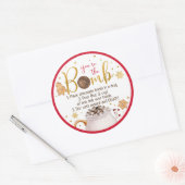 Hot Chocolade Bomb Hot Cocaca Bomb Instruction Ronde Sticker (Envelop)