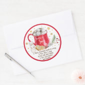 Hot Chocolade Bomb Hot Cocaca Bomb Instruction Ronde Sticker (Envelop)