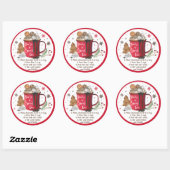 Hot Chocolade Bomb Hot Cocaca Bomb Instruction Ronde Sticker (Vel)
