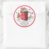 Hot Chocolade Bomb Hot Cocaca Bomb Instruction Ronde Sticker (Tas)