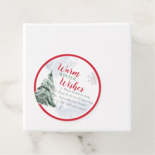 Hot Chocolade Bomb-Labels Winterbrood Bedankjes Labels (In situ)