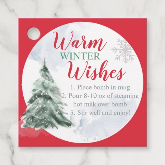 Hot Chocolade Bomb-Labels Winterbrood Bedankjes Labels (Voorkant)