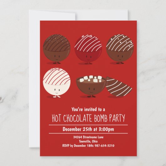 Hot Chocolade Bomb Party Kaart (Voorkant)