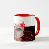 Hot chocolade cacao marshmallow grappige typografi mok (Voorkant rechts)