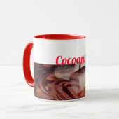 Hot chocolade cacao marshmallow grappige typografi mok (Voorkant links)