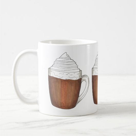 Hot Chocolade Cacao met gehakte Mok van de Winterc (Links)