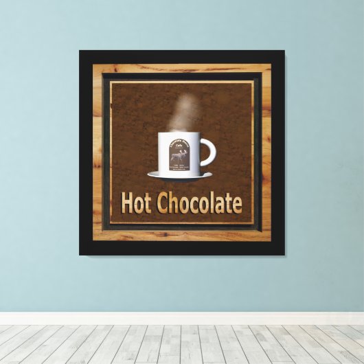 Hot-Chocolade Canvas Afdruk (Insitu (Houten vloer))