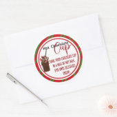 Hot chocolade cup label, kerstlabel ronde sticker (Envelop)