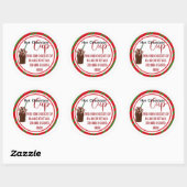 Hot chocolade cup label, kerstlabel ronde sticker (Vel)