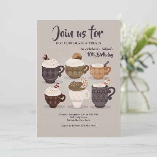 Hot-Chocolade Cups Kaart (Staand voorkant)