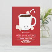 Hot-chocolade door virtuele kerstfeestjes kaart (Staand voorkant)