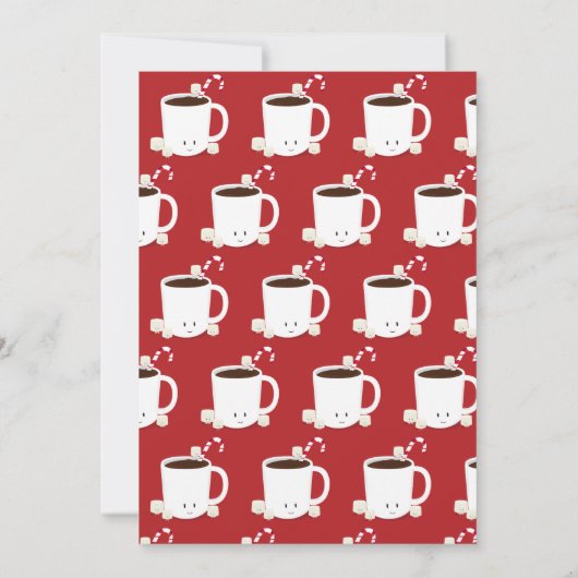 Hot-chocolade door virtuele kerstfeestjes kaart (Achterkant)