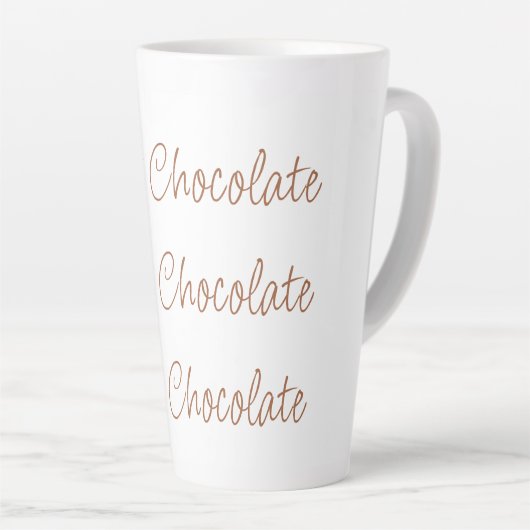 Hot-Chocolade | Eenvoudige stijlvolle schrijftypog Latte Mok (Rechterhoek)