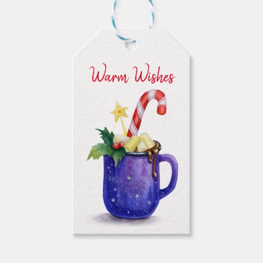 Hot Chocolade en Candy Cane mag Cadeaulabel (Voorkant)