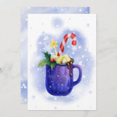 Hot Chocolade en Candy Cane mag Feestdagenkaart (Voorkant / Achterkant)