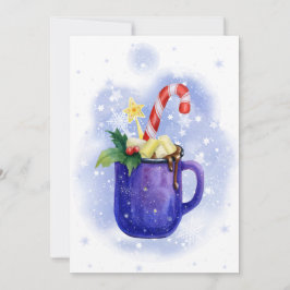 Hot Chocolade en Candy Cane mag Feestdagenkaart