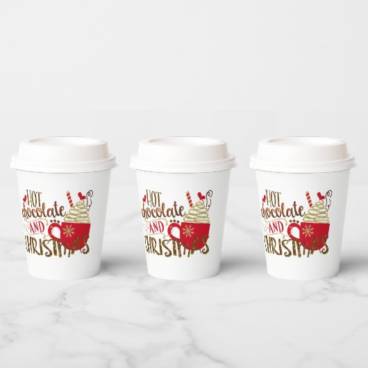 Hot Chocolade en kerstfeestdag Papieren Bekers (Multi)