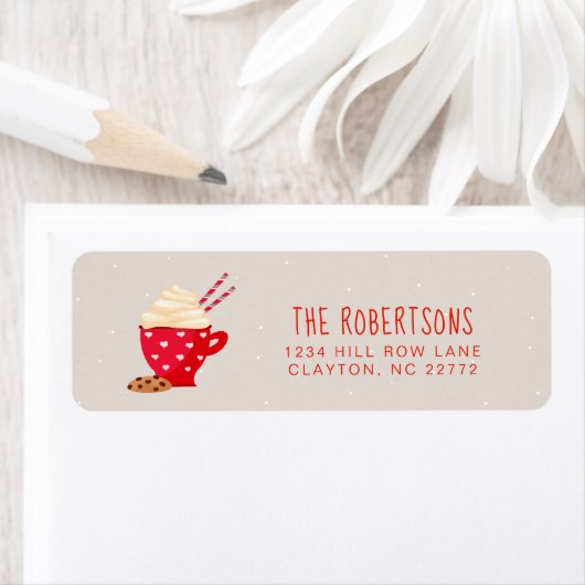 Hot Chocolade en koekjes kerstmis Etiket (Insitu)