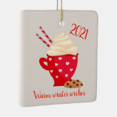 Hot Chocolade en koekjes kerstmis Keramisch Ornament (Rechts)