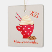 Hot Chocolade en koekjes kerstmis Keramisch Ornament (Links)
