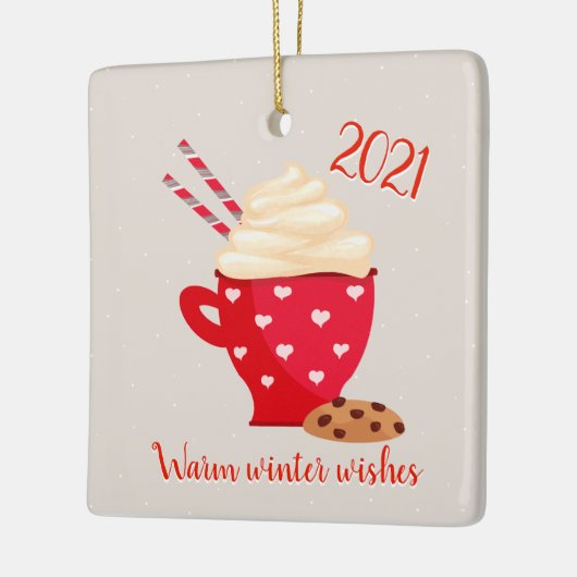 Hot Chocolade en koekjes kerstmis Keramisch Ornament (Links)