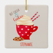 Hot Chocolade en koekjes kerstmis Keramisch Ornament (Achterkant)