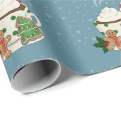 Hot Chocolade en peperkoekjes koekjes - Kerstmis Cadeaupapier (Rol Hoek)