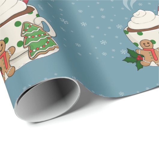 Hot Chocolade en peperkoekjes koekjes - Kerstmis Cadeaupapier (Rol Hoek)