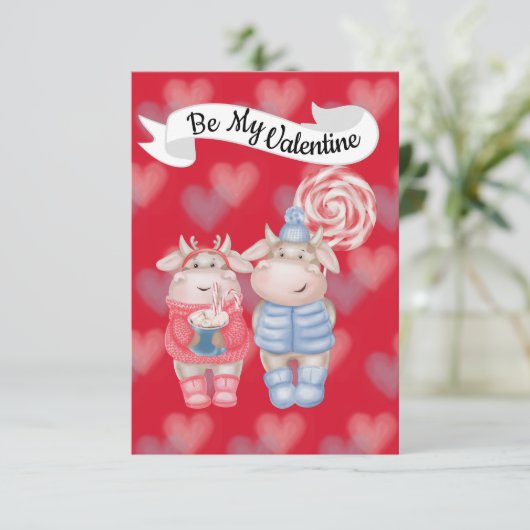Hot Chocolade en Peppermint Snoep Valentijn Card Bedankkaart (Staand voorkant)