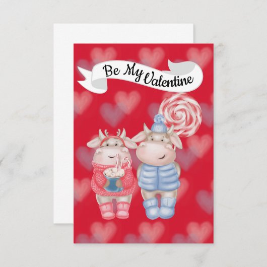 Hot Chocolade en Peppermint Snoep Valentijn Card Bedankkaart (Voorkant / Achterkant)