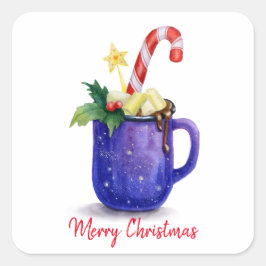 Hot Chocolade en snoepriet Mag Vierkante Sticker