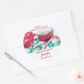 Hot Chocolade en snoeprietkeuken voor kerstmis Ronde Sticker (Envelop)