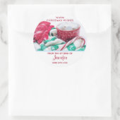 Hot Chocolade en snoeprietkeuken voor kerstmis Ronde Sticker (Tas)