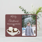 Hot Chocolade-fotokerst Feestdagenkaart (Staand voorkant)