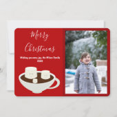 Hot Chocolade-fotokerst Feestdagenkaart (Voorkant)