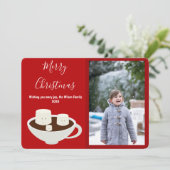 Hot Chocolade-fotokerst Feestdagenkaart (Staand voorkant)