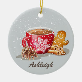 Hot Chocolade Gingerbrood Kerstmis op maat Keramisch Ornament