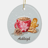 Hot Chocolade Gingerbrood Kerstmis op maat Keramisch Ornament (Links)
