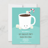 Hot Chocolade Hot Cocaca Blauwgroen kerstmis Magnetische Uitnodiging (Voorkant)