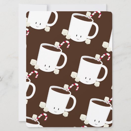 Hot Chocolade Hot Cocaca Brown-kerstfeest Kaart (Achterkant)