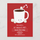 Hot Chocolade Hot Cocaca-kerstparty Uitnodiging Briefkaart (Voorkant)