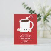Hot Chocolade Hot Cocaca-kerstparty Uitnodiging Briefkaart (Staand voorkant)