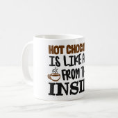 Hot Chocolade is als een hok van binnenuit Koffiemok (Voorkant links)