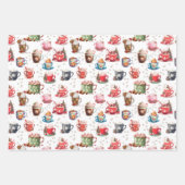 Hot Chocolade Kerst Wrapping papier Set van 3 Inpakpapier Vel (Voorkant)